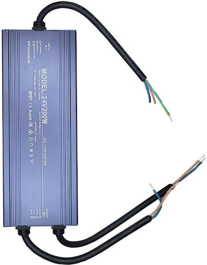 Lucas Τροφοδοτικό LED Στεγανό IP67 Ισχύος 200W με Τάση Εξόδου 24V