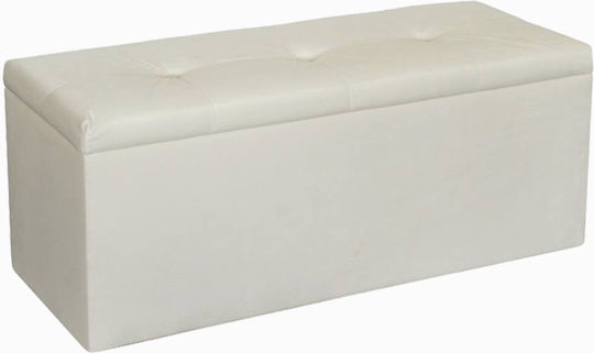 Genomax Bankhocker mit Stauraum Hölzernes Textil Weiß