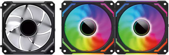 Redragon GC-F012 Ventilator Pentru Carcasă 120mm (2000rpm / 68.8cfm) cu Iluminare RGB Set 3 Bucăți