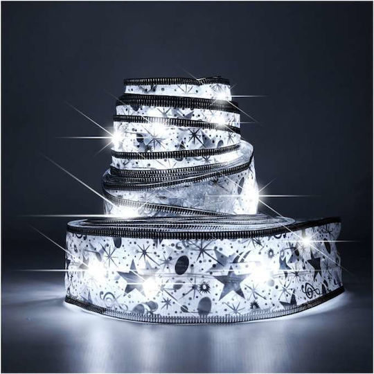 Crăciun Panglică Iluminată Alb 14x7cm 1buc