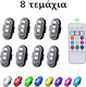 LED Rechargeable Strobe Lights Remote Control RGBW Drones Boats Motorcycles Cars 8pcs TC-202