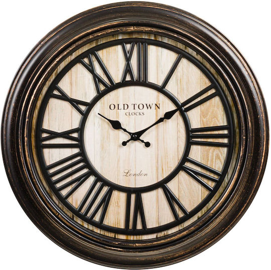 Antikes Wanduhr Glas Schwarz Ø50cm