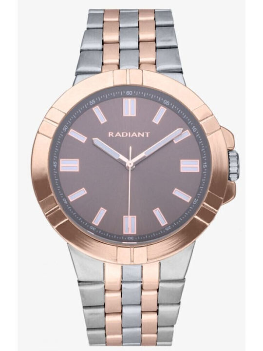 Radiant Ανδρικό Ρολόι 44mm Μπαταρίας με Ροζ Μετ...