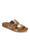 Cushion Vista Flache Sandalen für Damen in Gold Farbe