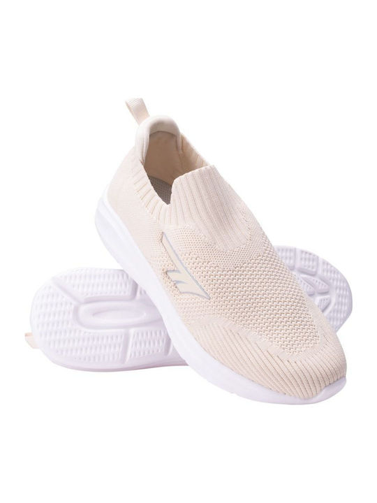 Stoff Damen Slip-Ons Beige