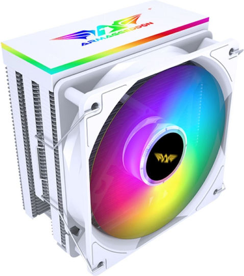 Armaggeddon Blizzard 3 CPU Cooler For Socket AM4/AM5/1200/115x/1700 With ARGB Lighting White