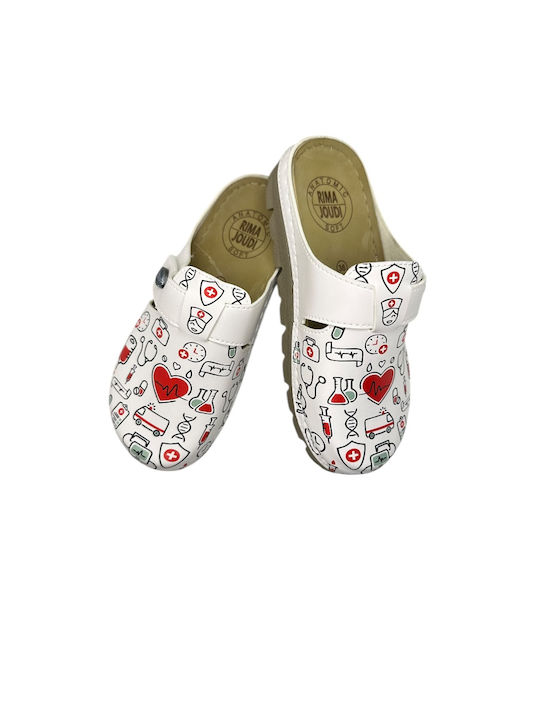 Γυναικεία Σαμπό White with medical print