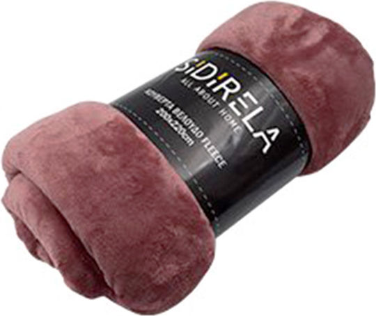 Sidirela Pătură Fleece Dublă 200x220cm Roz