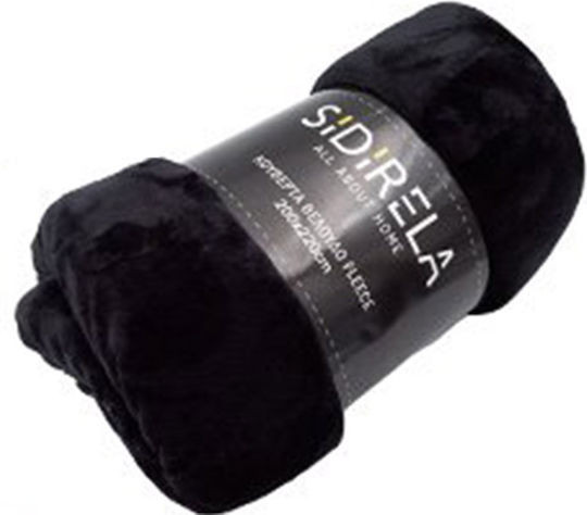 Sidirela Pătură Fleece Simplă 150x220 cm Neagră
