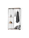 Entry Furniture with Hanger & Shoe Rack Black Velvet-Black Metal 90x40x167cm