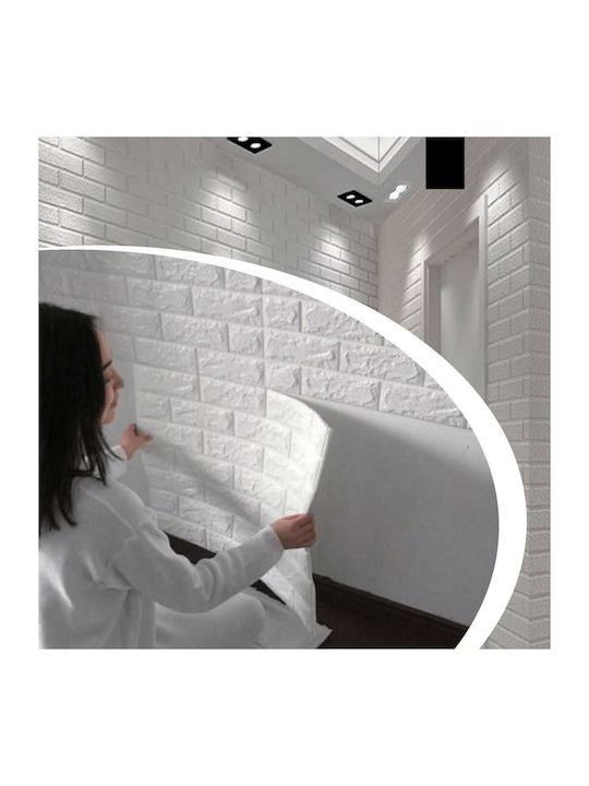 Wall Sticker Off White Stone Pattern Dimensions 70x77cm