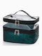 Cosmetic Perfume Organizer Bag Tecos Handle Ideal Travel Checked Luggage Jade Green 2 Compartments