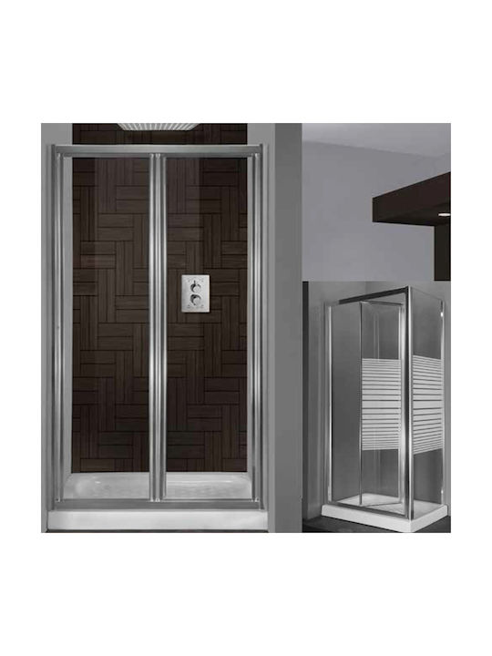 Καμπίνα Τοίχο Τοίχο Aquarelle Venia 110 V110185.65s 66-70x185υ Γραμμές Ασημί