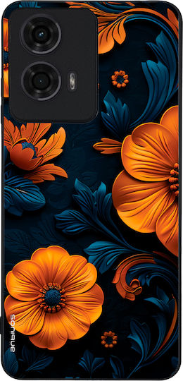 Sonique 3D-Blumenserie Hülle für Motorola Moto G04 4G Moto G04s 4G Moto G24 4G Moto E14 4G Orange 01