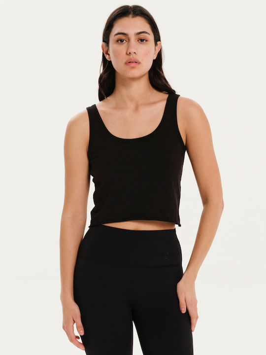 Emerson Γυναικείο Crop Top Βαμβακερό Μαύρο