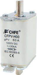 Ασφαλεια Μαχαιρωτη Φωτοβολταϊκων H00 63a 1000vdc Gpv Cfpv-h00 Chf