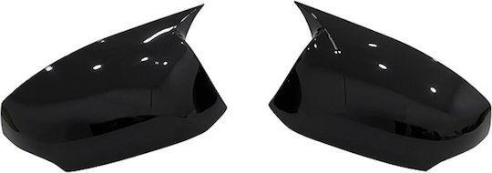 Set 2 Capace Oglindă Stil Batman Idealstore Renault Megane III 2008-2016 Culoare Negru Pian Negru Lucios Instalare Ușoară Rezistent la UV Material Premium