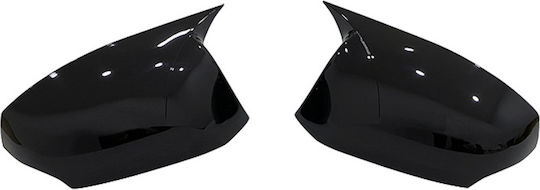 Set 2 Capace Oglindă Stil Batman Renault Fluence 2009-2016 Culoare Negru Pian Negru Lucios Instalare Ușoară Rezistent la UV Material Premium