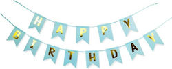 Διακοσμητικό Μπάνερ Μπλε "happy Birthday"