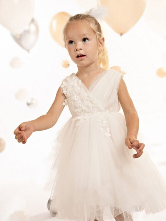 Baby Bloom White Baptism Dress made of Tulle