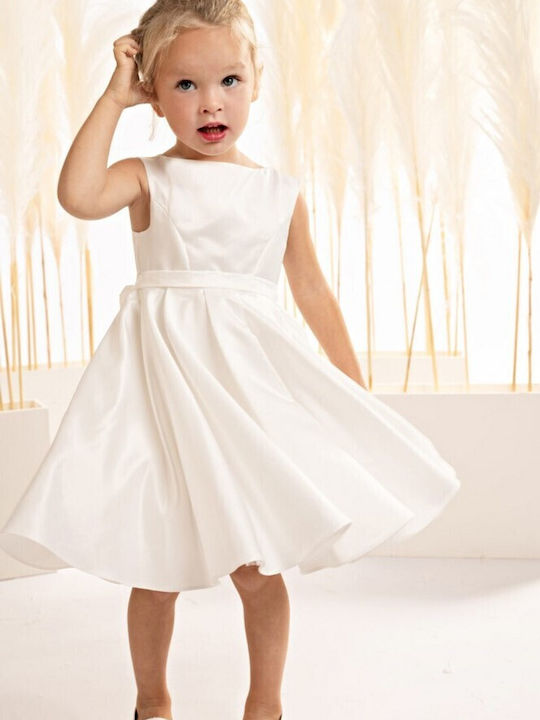 Baby Bloom Λευκό Φόρεμα Βάπτισης