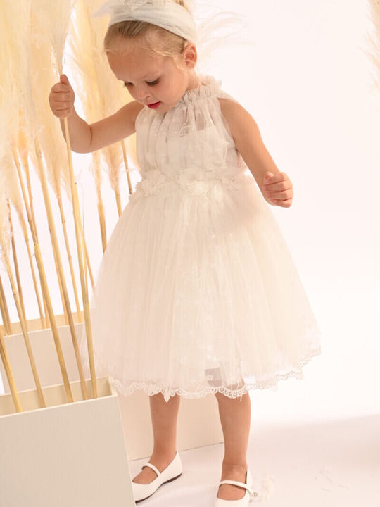 Baby Bloom White Baptism Dress made of Tulle