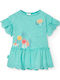 Children's Dress Short Sleeve Turquoise
