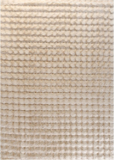 Tzikas Carpets Fuzzy 26164 Σετ Μοντέρνα Χαλιά Κρεβατοκάμαρας Λευκό-κρεμ 368-0-120-26164-060 3τμχ