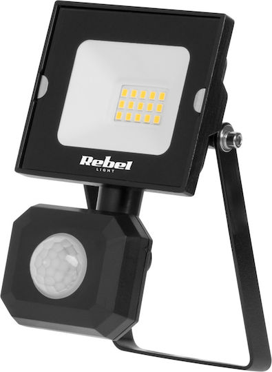 Rebel Στεγανός Προβολέας LED 10W Φυσικό Λευκό 4000K με Αισθητήρα Κίνησης IP44