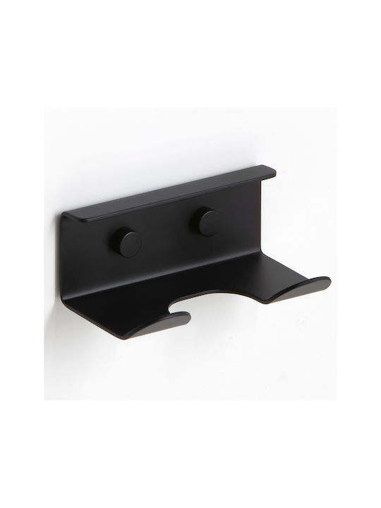 Imex Cârlig de Baie Dublu cu șuruburi ​10x5.8cm Negru