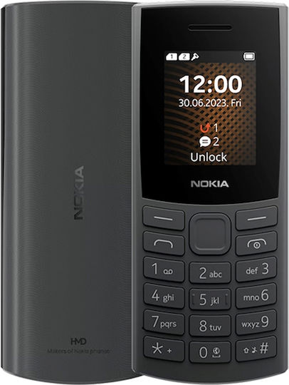 Nokia 105 4G (2024) Dual SIM Κινητό με Κουμπιά (Ελληνικό Μενού) Charcoal