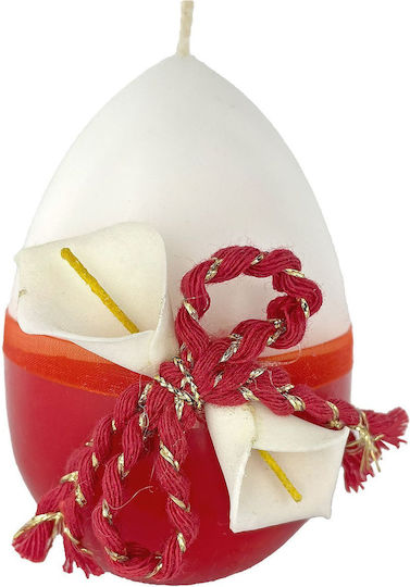 Bunny's Πασχαλινό Κερί Αυγό Κορδόνι Κρίνος 9cm Bunny's