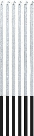 Tall Cake Candles Silver-Black 6 Pcs