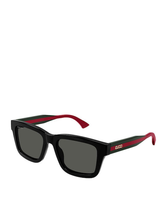 Gucci Unisex Sonnenbrillen mit Schwarzem Horn umrandetem Rahmen und Grauen Gläsern GG1869S 001
