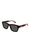 Gucci Unisex Sonnenbrillen mit Schwarzem Horn umrandetem Rahmen und Grauen Gläsern GG1869S 001