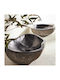 Fossil Vero Riverstone Aufgesetztes Waschbecken Porzellan 30x30cm Schwarz