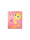 Disney Happy Tweety Παιδική Παπλωματοθήκη Μονή Βαμβακερή Ροζ 160x230εκ.