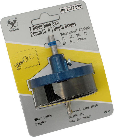 TopMan Set Diamant Lochsägen mit Durchmesser von 25mm bis 63mm für Holz