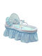 Mother Baby Moses Basket Harlequin Light Blue