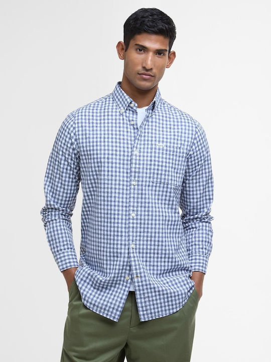Barbour Long Sleeve Checked Blue Shirt