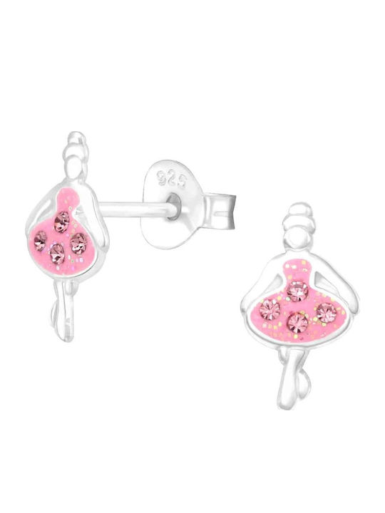 Kinder hypoallergene Ohrstecker Ballerina Silber 925