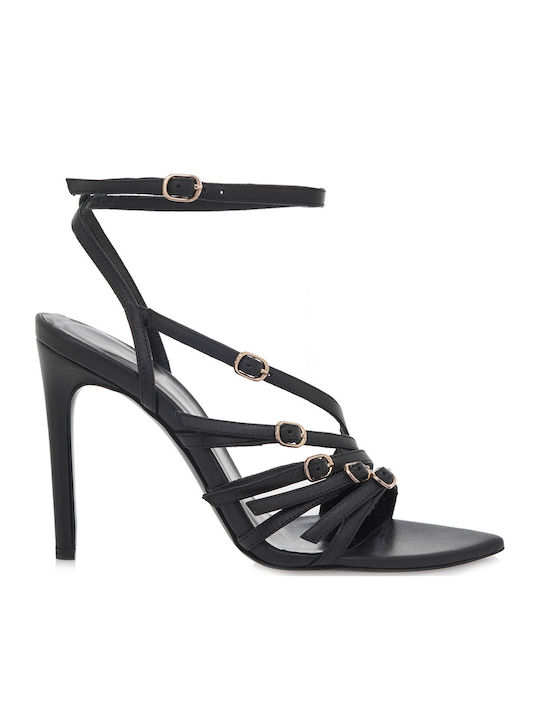 Din piele Sandale Negre