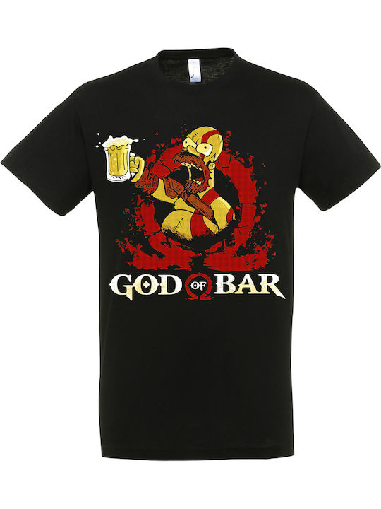 Schwarzes Herren-T-Shirt Hommer Simpson God War Dp0770