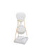Decorative Glass Hourglass with Metallic Gold Frame and Marble Base 8x8x21 Cm Aria Trade