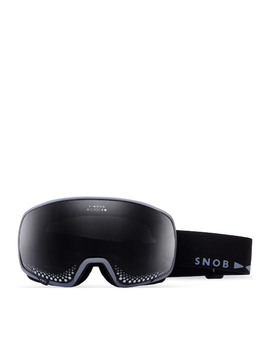 Snob Milano Μάσκα Σκι & Snowboard Ενηλίκων Γκρι με Φακό Καθρέπτη σε Γκρι Χρώμα