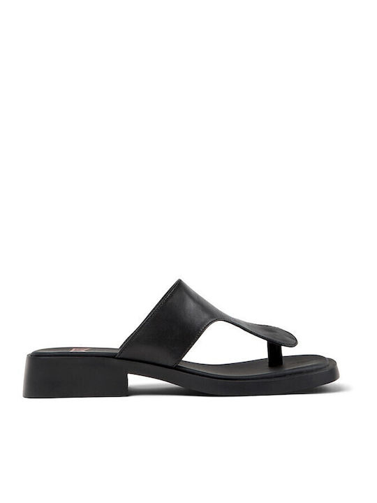 Twins Leather Women's Flat Sandals in Black Color