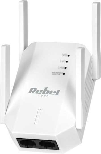 Rebel KOM1031 WiFi Extender Dual Band (2.4 & 5GHz) 1167Mbps with 2 Ethernet Ports