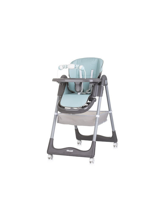 Chipolino First Spoon Foldable Highchair with Metal Frame & Leatherette Seat Teal