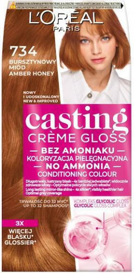 L'Oreal Paris Casting Creme Gloss Hair Dye 734 Amber Honey