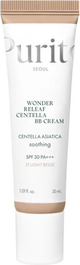 Purito Centella BB 21 Light Beige Κρέμα Προσώπου Ημέρας με SPF30 κατά των Ατελειών & της Ερυθρότητας με Νιασιναμίδη & Πανθενόλη 30ml